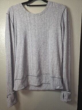 Lululemon Rush Hour Long Sleeve Pullover Hazy Heather Gray Size 8